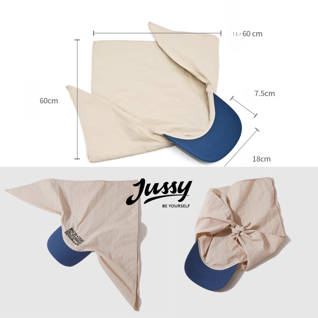 Mũ Trùm Đầu Californian Jussy Official Kiểu Nón Kèm Khăn Trùm Đầu Đa Năng Tạo Nhiều Kiểu Dễ Thương