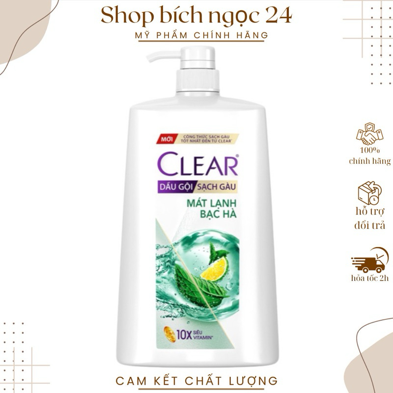 Dầu gội sạch gàu Clear Mát Lạnh Bạc Hà 1,4kg