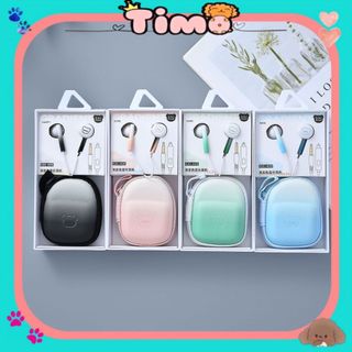 Tai Nghe Dây Nhạc Dùng Cho Điện Thoại In Ear Cute Headphone Có Kèm Túi Đựng Loang Màu Timo DDK35