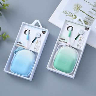 Tai Nghe Dây Nhạc Dùng Cho Điện Thoại In Ear Cute Headphone Có Kèm Túi Đựng Loang Màu Timo DDK35