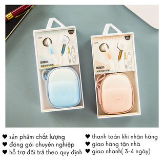 Tai Nghe Dây Nhạc Dùng Cho Điện Thoại In Ear Cute Headphone Có Kèm Túi Đựng Loang Màu Timo DDK35