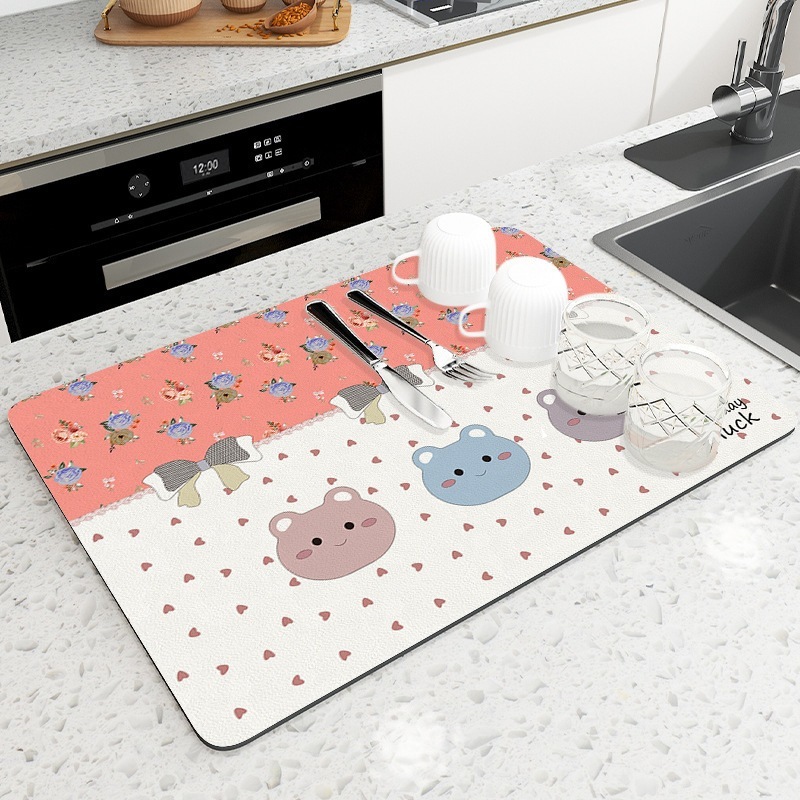 Thảm  Bếp [HÀNG CAO CẤP XẢ KHO] , Thảm phòng khách Silicone 3D Hút Nước Siêu Thấm Đế Cao Su Chống Trượt