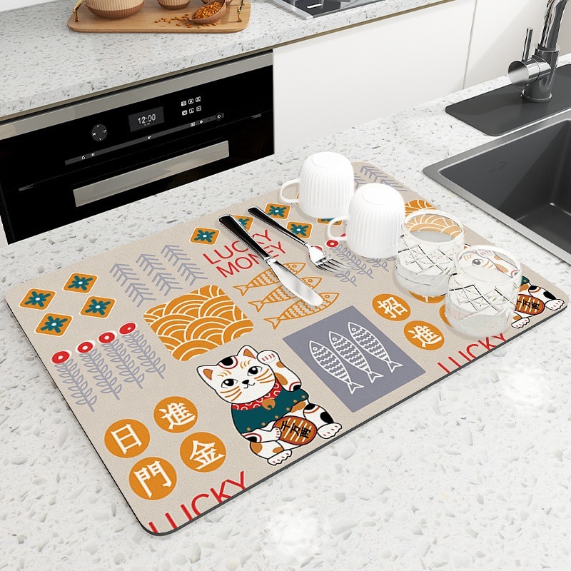 Thảm  Bếp [HÀNG CAO CẤP XẢ KHO] , Thảm phòng khách Silicone 3D Hút Nước Siêu Thấm Đế Cao Su Chống Trượt