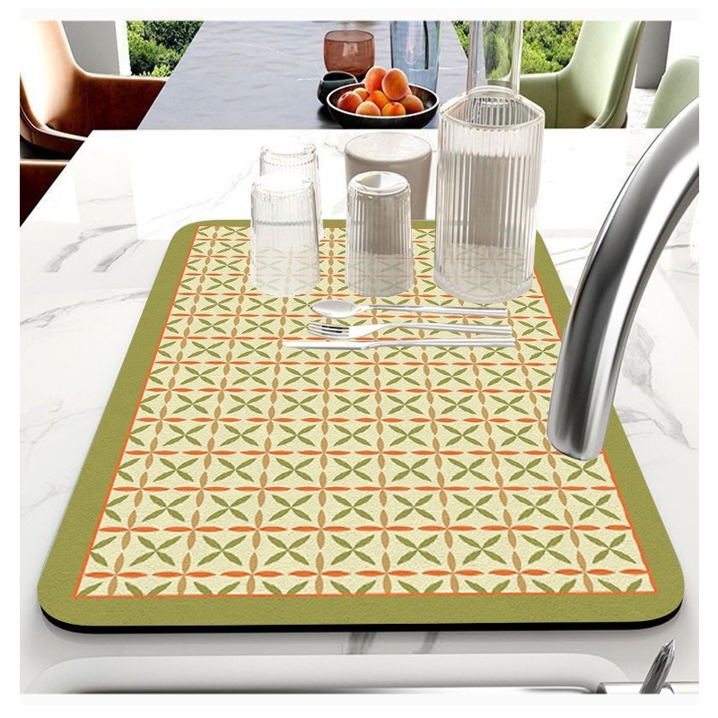 Thảm  Bếp [HÀNG CAO CẤP XẢ KHO] , Thảm phòng khách Silicone 3D Hút Nước Siêu Thấm Đế Cao Su Chống Trượt