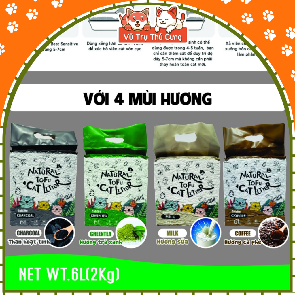 Cát Vệ Sinh Cho Mèo Đậu Nành Catsme 6L