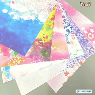 Giấy Gấp Hạc Sao Origami Thủ Công Nhiều Màu 15cm x 15cm Có Hình Quà Handmade QT12