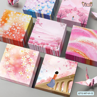 Giấy Gấp Hạc Sao Origami Thủ Công Nhiều Màu 15cm x 15cm Có Hình Quà Handmade QT12