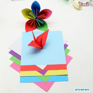 Giấy Gấp Origami Nhiều Màu Pastel Hạc Sao Thủ Công Quà Handmade 15cm x 15cm QT12