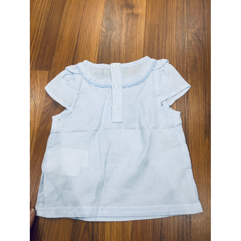 SALE LỖI Áo Sơ Mi Bé Gái Sơ Sinh Màu Xanh Cực Mát C1900 Size 3M (2-4kg)