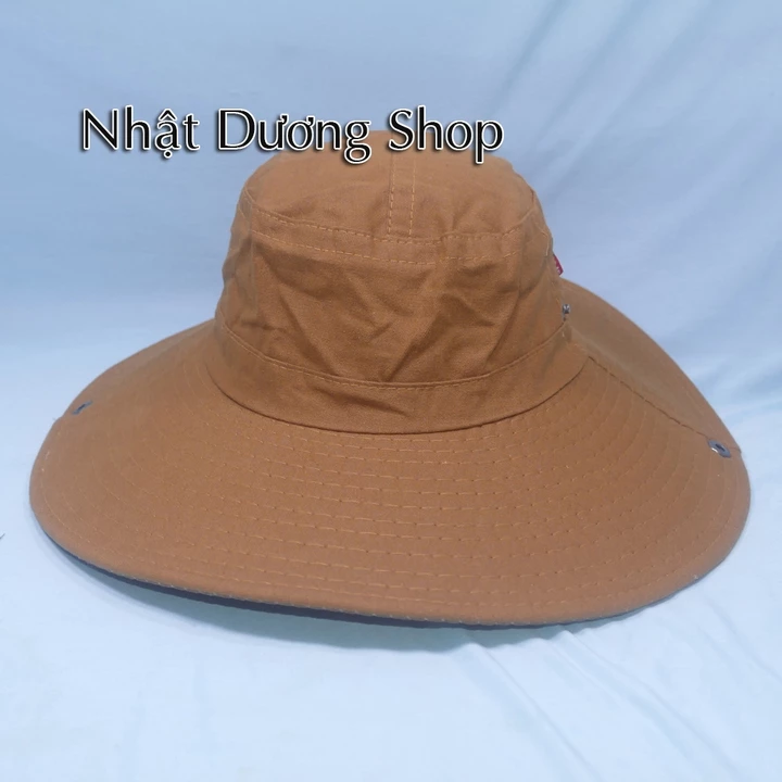 Mũ Bo nam vành đại, Nón Tai Bèo nam vành đại vành rộng 10cm, có nút bấm thời trang chóng nắng tốt cho cả nam và nữ.