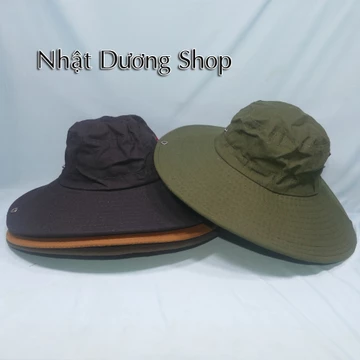 Mũ Bo nam vành đại, Nón Tai Bèo nam vành đại vành rộng 10cm, có nút bấm thời trang chóng nắng tốt cho cả nam và nữ.