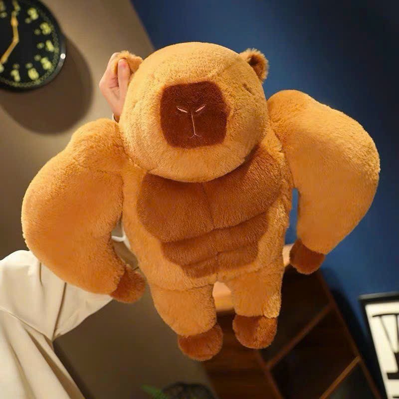 Gấu Bông Capybara Cơ Bắp Đáng Yêu Capybara Hàng Cao Cấp Chất Liệu Mềm Mịn Luôn Bên Cạnh Bảo Vệ Bạn