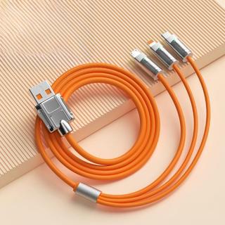 Cáp Sạc Nhanh 3 Trong 1 6A Cổng Type C Bằng Silicone Và Hợp Kim Kẽm- Linkeetech