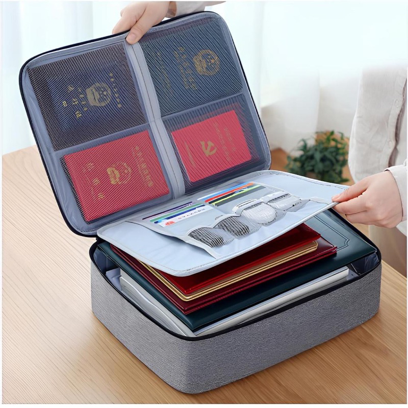 Cặp Đựng Hồ Sơ Tài Liệu Giấy Tờ A4 Cỡ Lớn - Túi Nhiều Ngăn Có Khoá Số, Quai Xách Cầm Tay (Tuyển   )