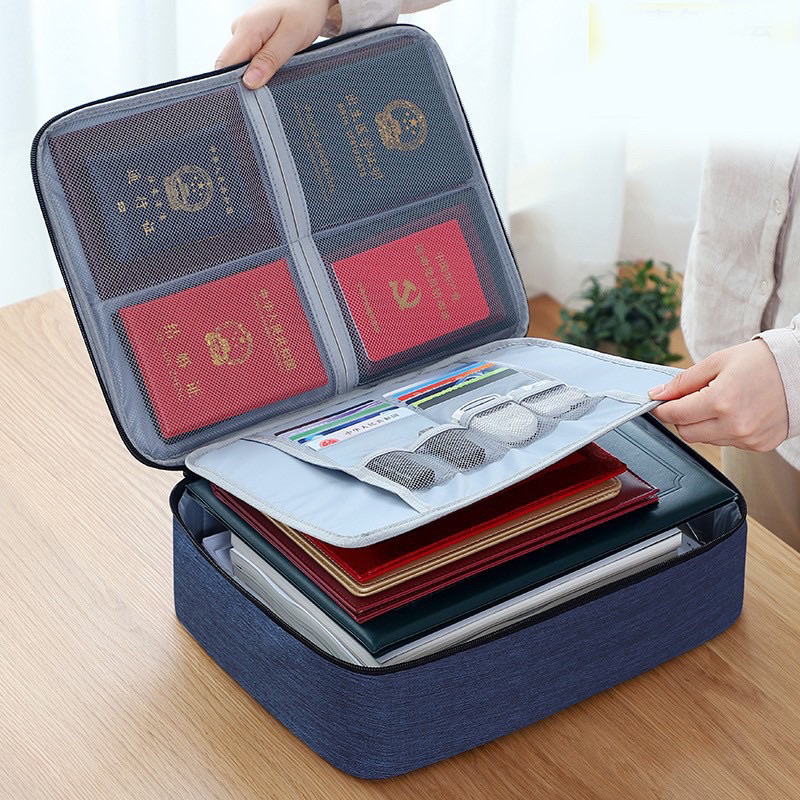 Cặp Đựng Hồ Sơ Tài Liệu Giấy Tờ A4 Cỡ Lớn - Túi Nhiều Ngăn Có Khoá Số, Quai Xách Cầm Tay (Tuyển   )