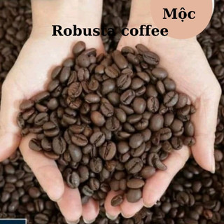 1kg cà phê hạt Robusta, cafe hạt nguyên chất  dak lak rang mộc CÔ GÁI[ tặng kèm hộp 10 chiếc khẩu trang không van kenko]