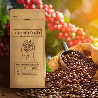 Cafe hạt Robusta, cafe hạt nguyên chất rang mộc 500g