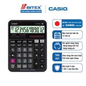 Máy Tính Để Bàn Casio DJ-120D Plus (12 Số) Chính Hãng - Kiểm Tra 300 Bước Phục Vụ Kế Toán, Thủ Quỹ