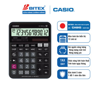 Máy Tính Để Bàn Casio DJ-120D Plus (12 Số) Chính Hãng - Kiểm Tra 300 Bước Phục Vụ Kế Toán, Thủ Quỹ