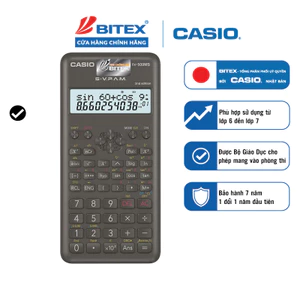 Máy Tính Casio FX-500MS (2nd Edition) Hàng Chính Hãng - 244 Tính Năng, Trợ Thủ Giải Toán Cho Học Sinh Cấp 2