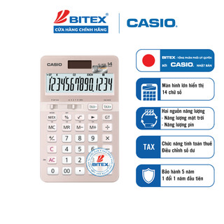 Máy Tính Cao Cấp Casio JS-40B (14 Số) Chính Hãng - Phím Đúc Chống Mờ, Chuyên Dụng Cho Kế Toán Trưởng