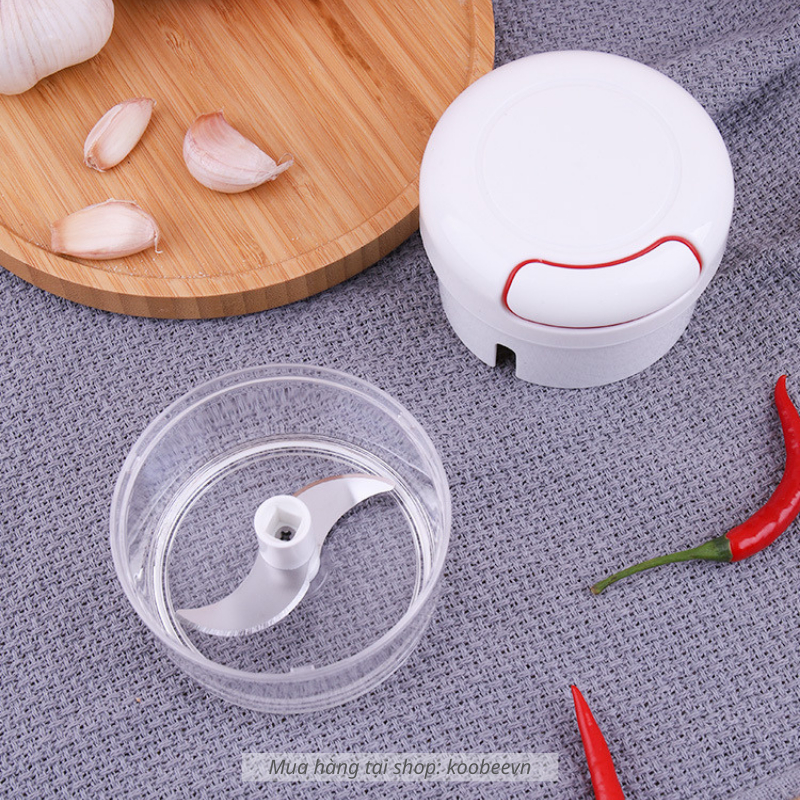 Máy xay tỏi ớt cầm tay Mini Food Chopper 2 lưỡi chính hãng, Dụng cụ xay tỏi ớt, thực phẩm đa năng KOOBEE (SC07)