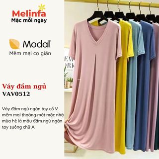 [XẢ KHO GIÁ SỐC] Váy dầm ngủ vải Modal (gỗ Sồi), mặc nhà hàng ngày tự nhiên mã VAV0512