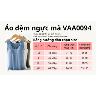 [XẢ KHO GIÁ SỐC]  Áo ba lỗ nữ có đệm ngực nâng đỡ, chất vải Viscose (gỗ tự nhiên) mềm mại thoáng mát  mã VAA0094