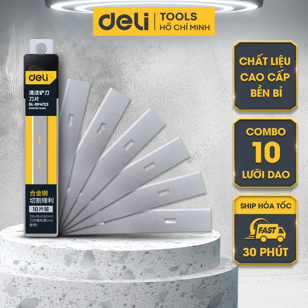 Lưỡi Dao Cạo 18mm Hộp Combo 10 Chiếc Chính Hãng DELI