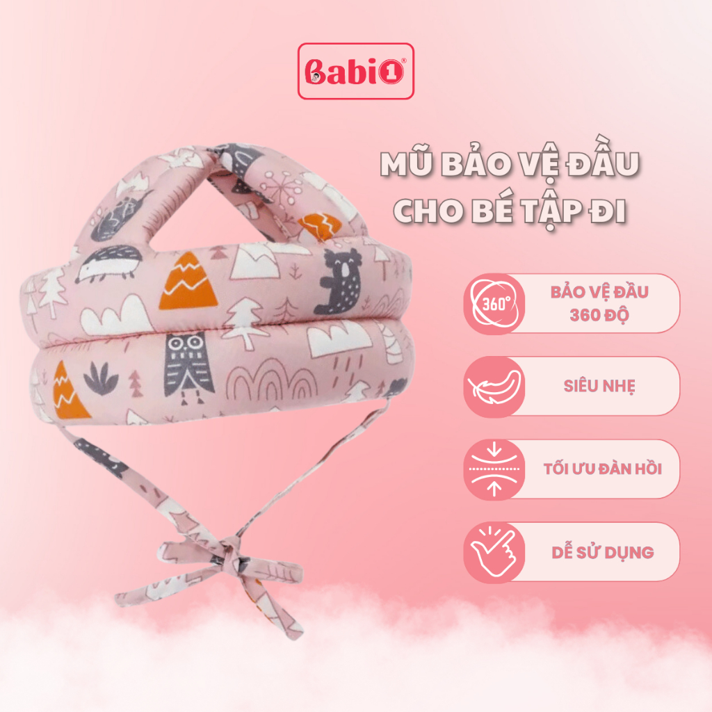 Mũ Bảo Hộ Cho Bé BABIONE Nón Bảo Hiểm Tùy Chỉnh Cỡ Cho Bé Từ Tập Đi Đến 6 Tuổi