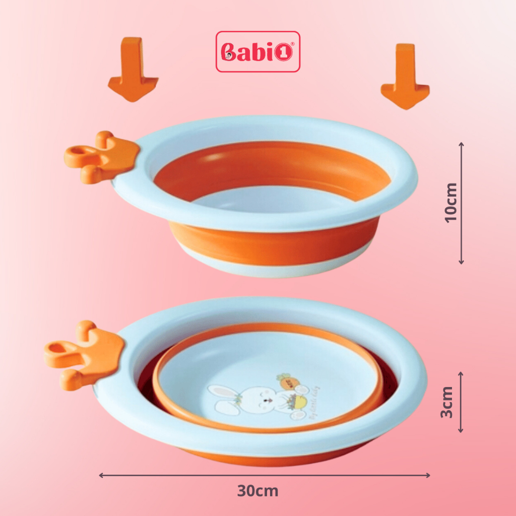 Thau Gấp Gọn Babione Chậu Rửa Mặt Gấp Gọn Tiện Lợi Cho Bé Thau Xếp Gọn Đa Năng Chậu Tắm Rửa Em Bé