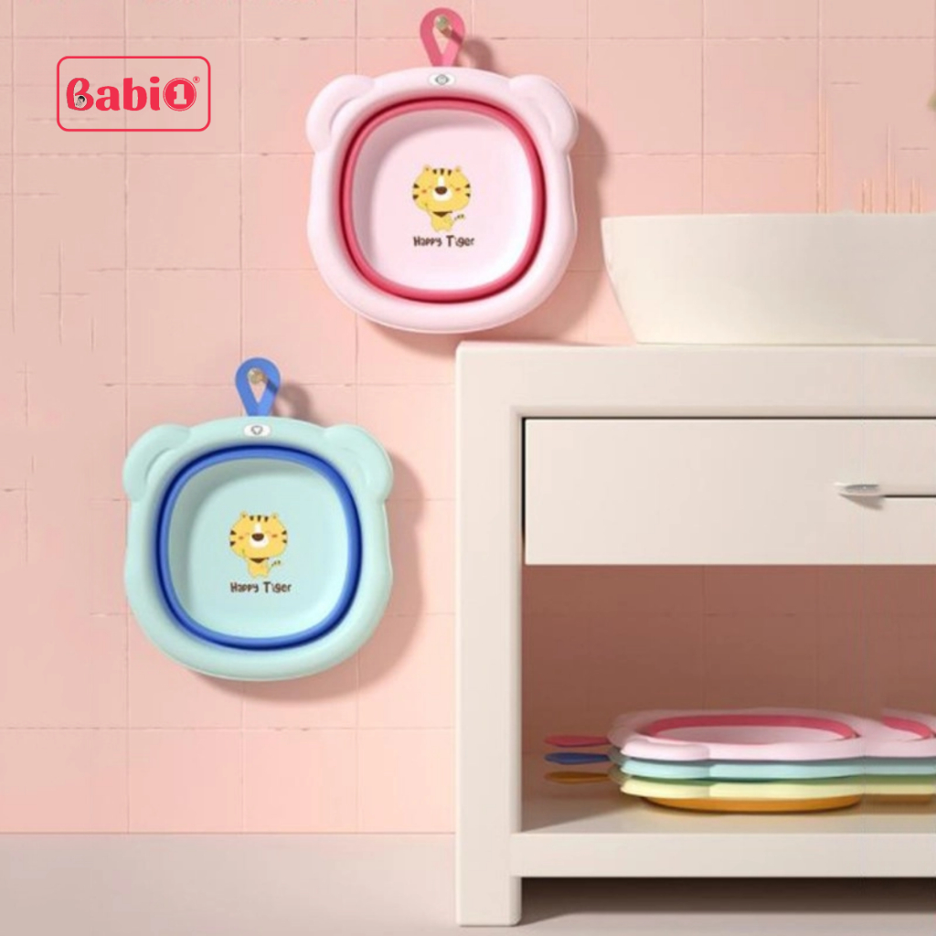 Thau Gấp Gọn Babione Chậu Rửa Mặt Gấp Gọn Tiện Lợi Cho Bé Thau Xếp Gọn Đa Năng Chậu Tắm Rửa Em Bé
