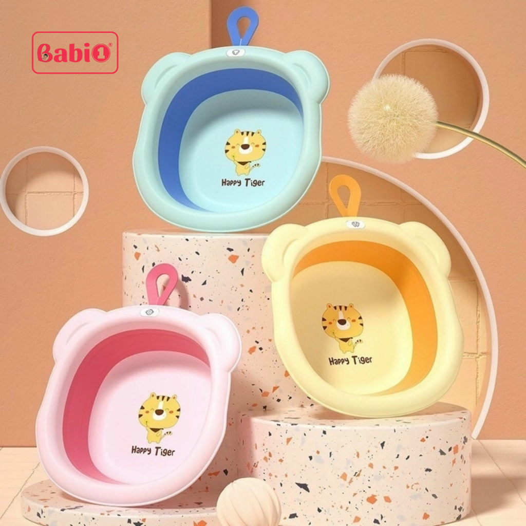 Thau Gấp Gọn Babione Chậu Rửa Mặt Gấp Gọn Tiện Lợi Cho Bé Thau Xếp Gọn Đa Năng Chậu Tắm Rửa Em Bé