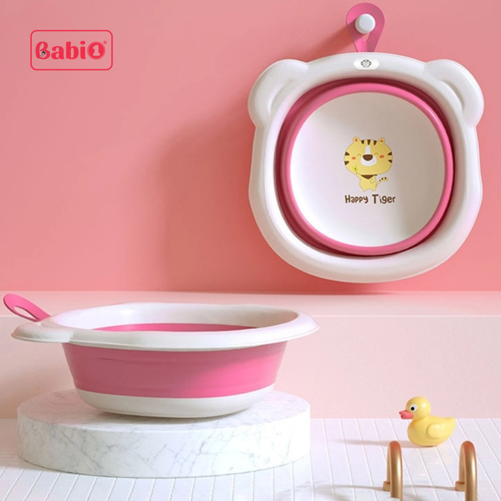 Thau Gấp Gọn Babione Chậu Rửa Mặt Gấp Gọn Tiện Lợi Cho Bé Thau Xếp Gọn Đa Năng Chậu Tắm Rửa Em Bé