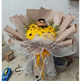 Bó hoa tốt nghiệp gấu 15 bông, hỏa tốc HCM