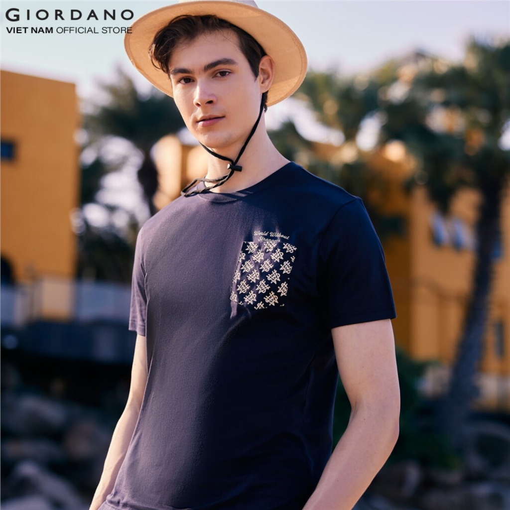 Ảnh GIORDANO Áo Thun Ngắn Tay Nam In Hình Printed Tee 01093308 2