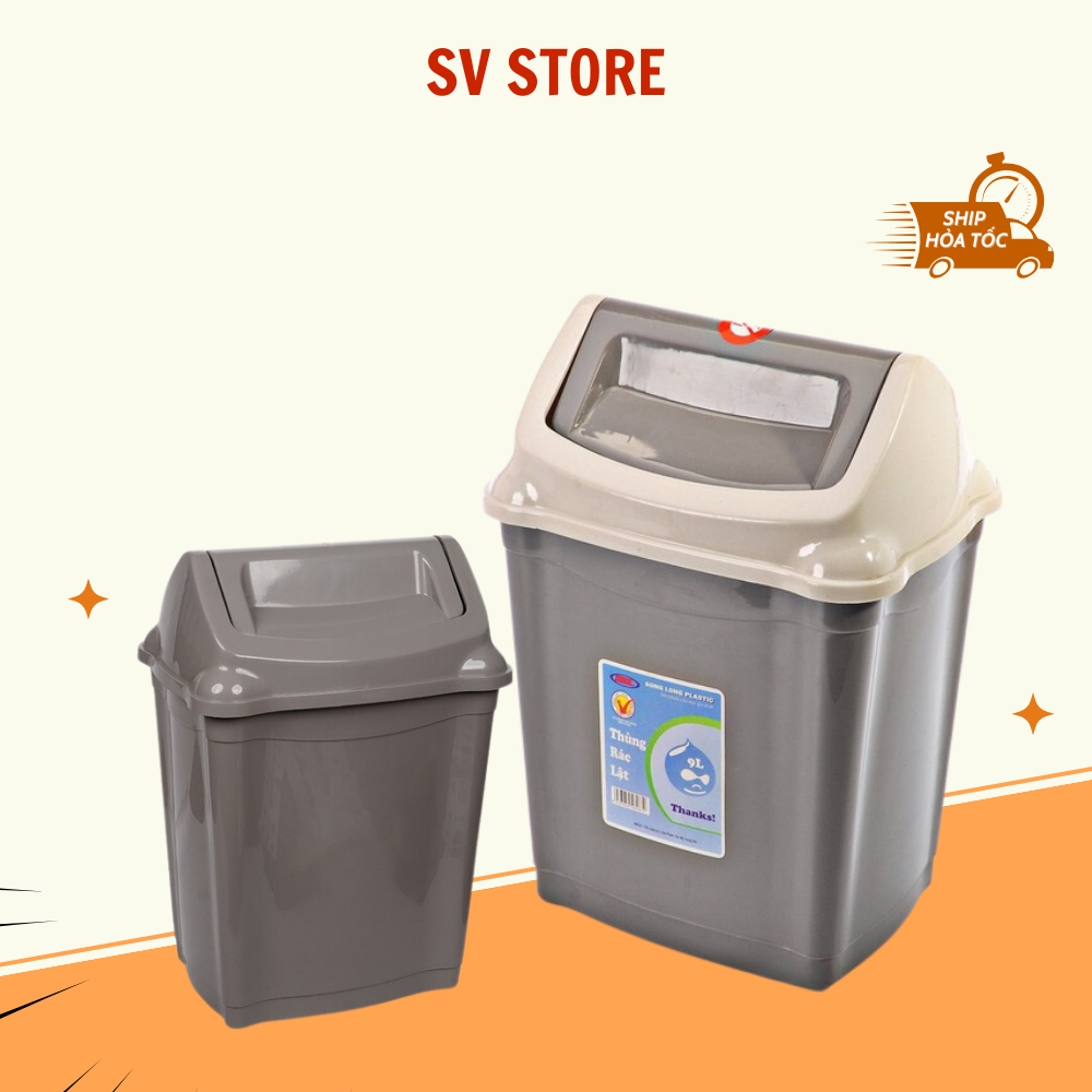 Thùng rác nắp lật tiện dụng SÓNG VÀNG đủ kích cỡ 5L/9L/16L/28L | Shopee ...