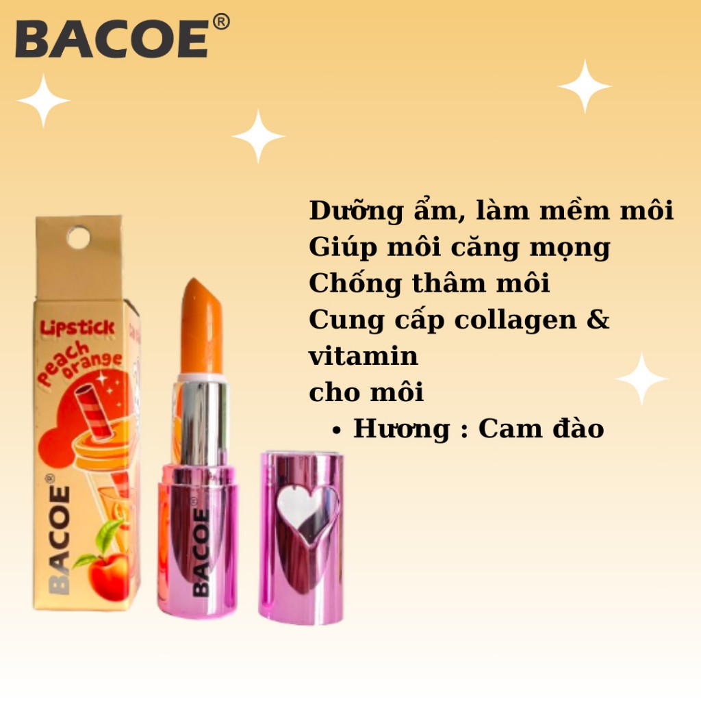 Son Gió Dưỡng Môi Bacoe Màu Hồng Tự Nhiên