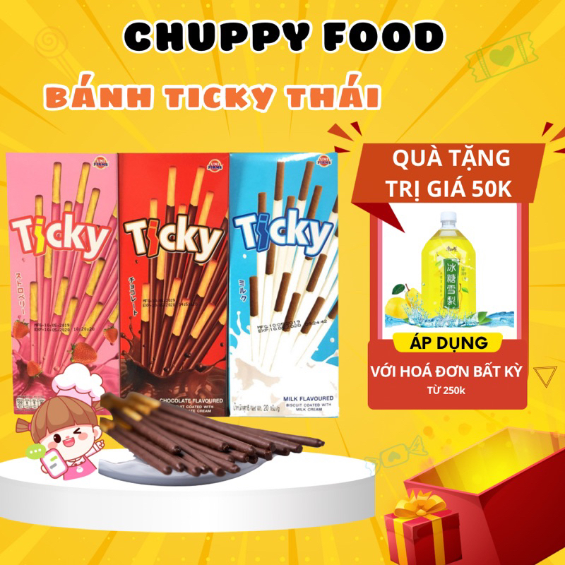 Bánh Que Ticky Thái Lan 🎁CHUPPY FOOD🎁 Combo 13 Hộp Bánh Que Ticky ...