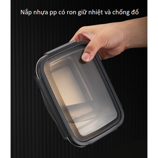 Bộ 3 Hộp INOX SUS 304 Nắp Cài KÍN CHỐNG RÒ RỈ Bảo Quản THỰC PHẨM TƯƠI NGON TRONG TỦ LẠNH (có lẻ)