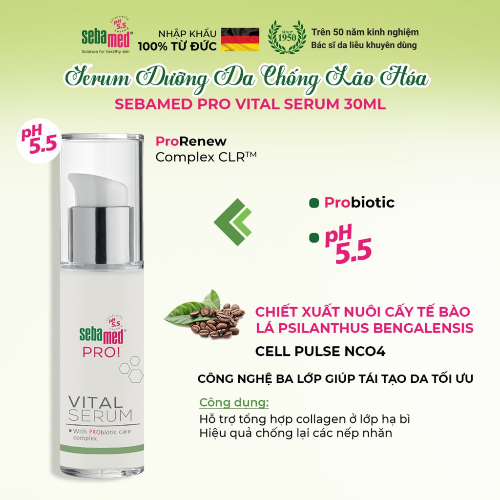 Ảnh Serum dưỡng ẩm, chống lão hóa Sebamed Pro Vital Serum 30ml 2