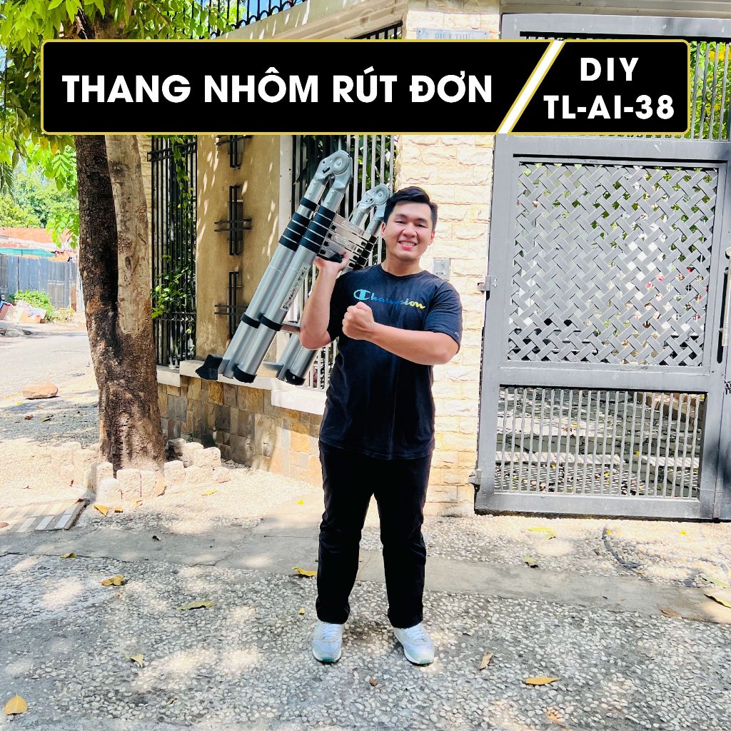 [Mã BMLTB200 giảm đến 100K đơn 499K] Thang nhôm rút đôi DIY TL-AI-38 chiều cao chữ A 1.8m chữ I 3.8m, tải trọng 150kg