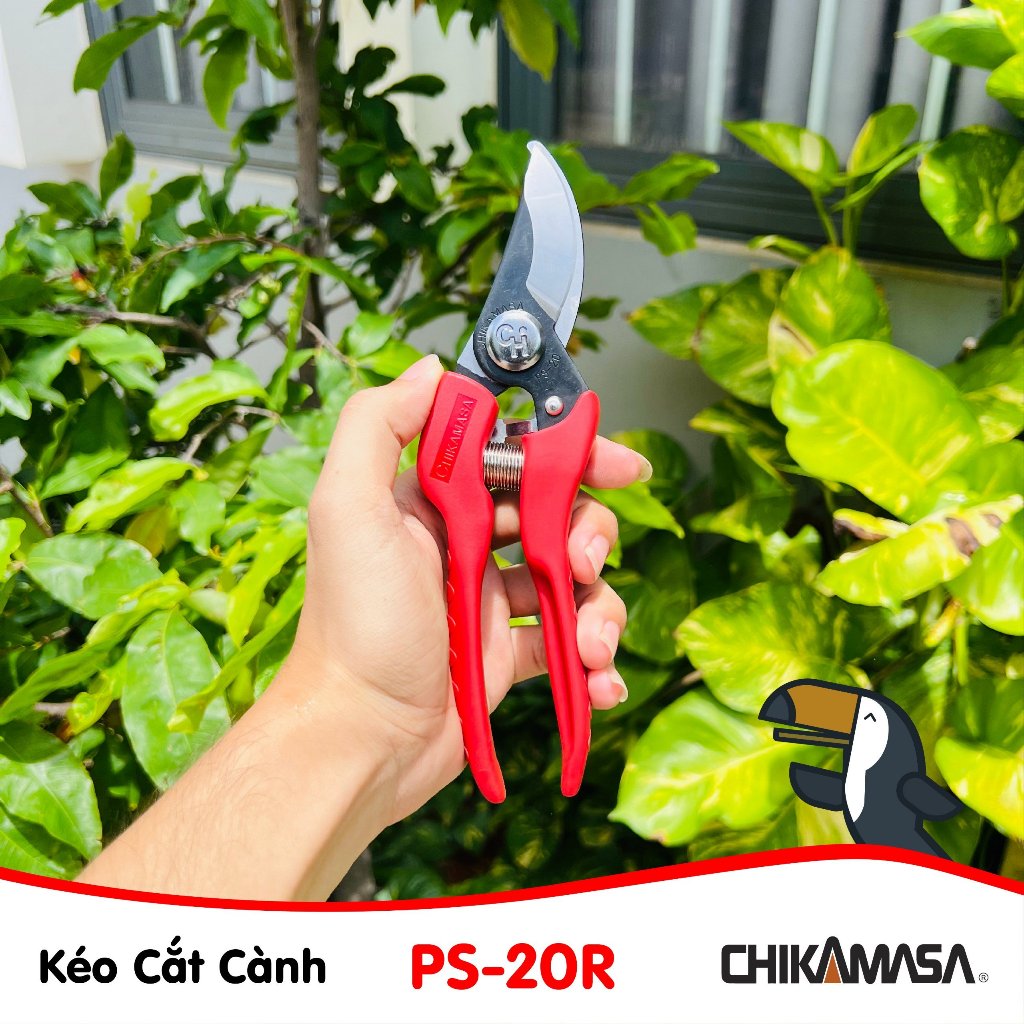 Kéo cắt cành Chikamasa PS-20R chiều dài lưỡi 50mm- lưỡi  thép carbon chất lượng cao