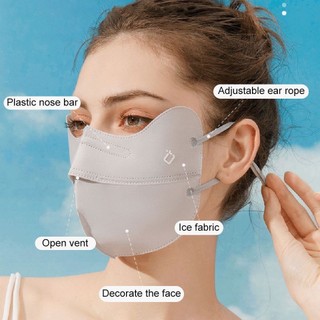 Khẩu trang chống tia UV, khẩu trang vải không dệt chống nắng che gò má UPF50+ màu pastel thời trang