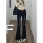 Quần Jean Nữ Ống Loe Xám Đen WASH RETRO Cạp Cao Quần Bò Jean Nữ Ôm Eo Co Giãn Tôn Dáng HOTTREND MIAA