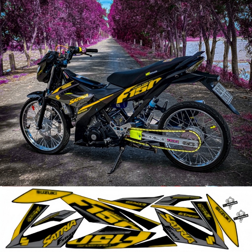 TEM rời satria f150 cao cấp chất liệu in 3 lớp PPF chống nước không phai màu.