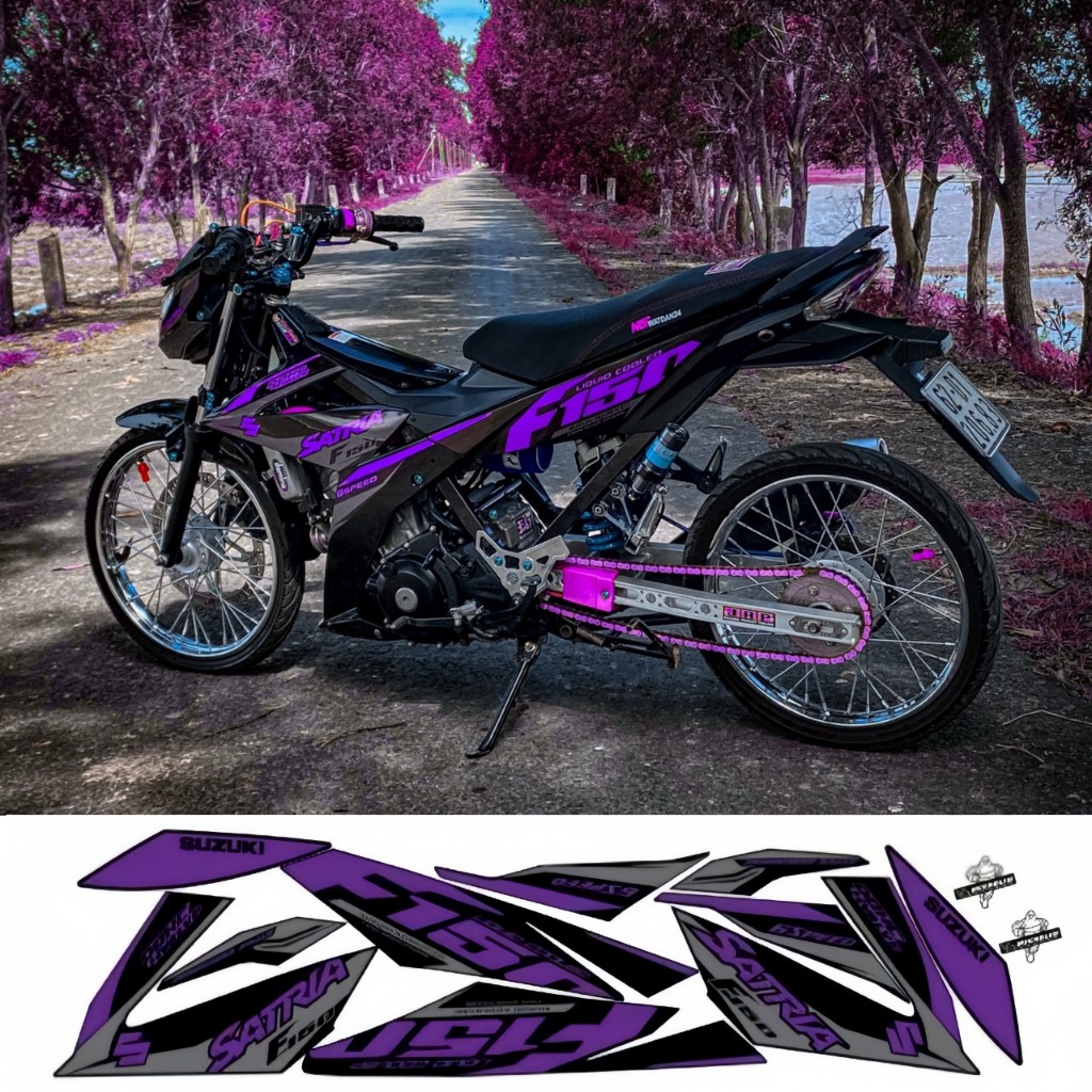 TEM rời satria f150 cao cấp chất liệu in 3 lớp PPF chống nước không phai màu.