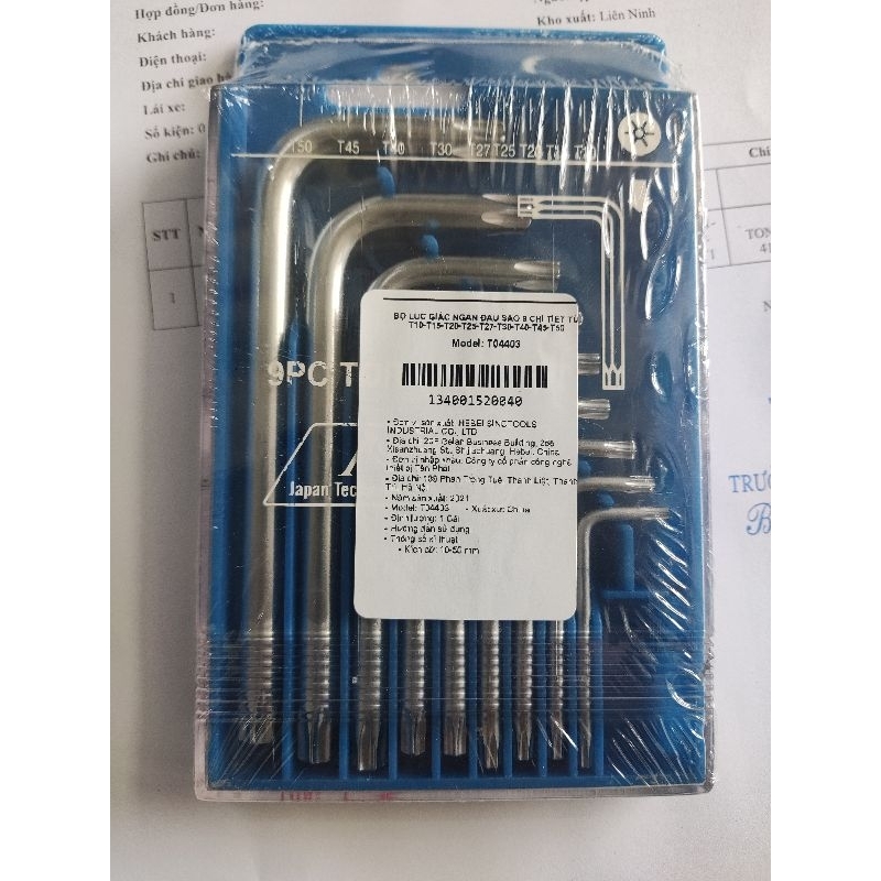 Bộ lục giác dài đầu sao, 9 chi tiết (T10H - T50H)