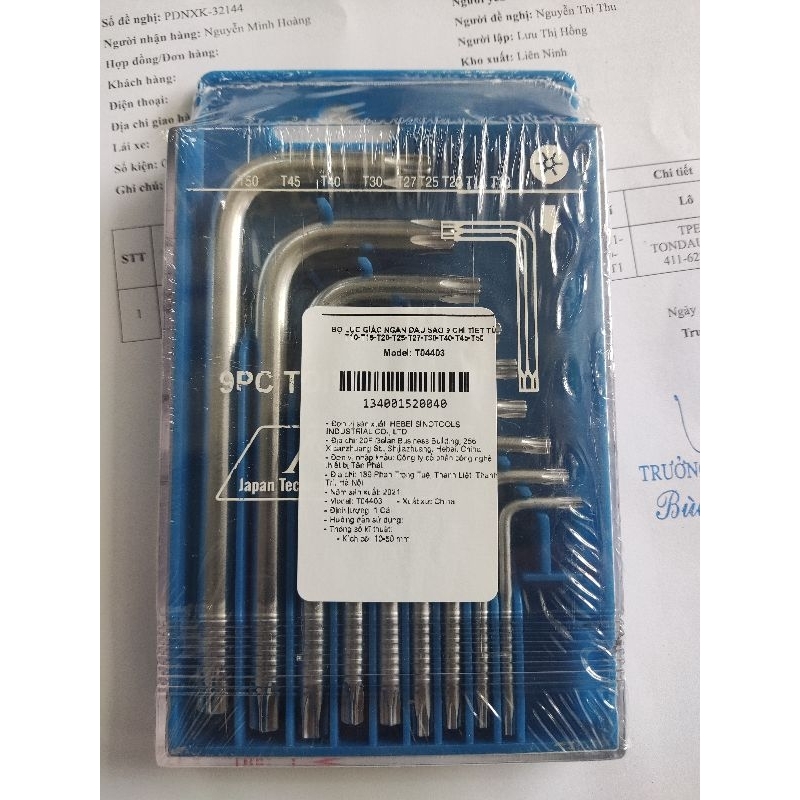 Bộ lục giác dài đầu sao, 9 chi tiết (T10H - T50H)