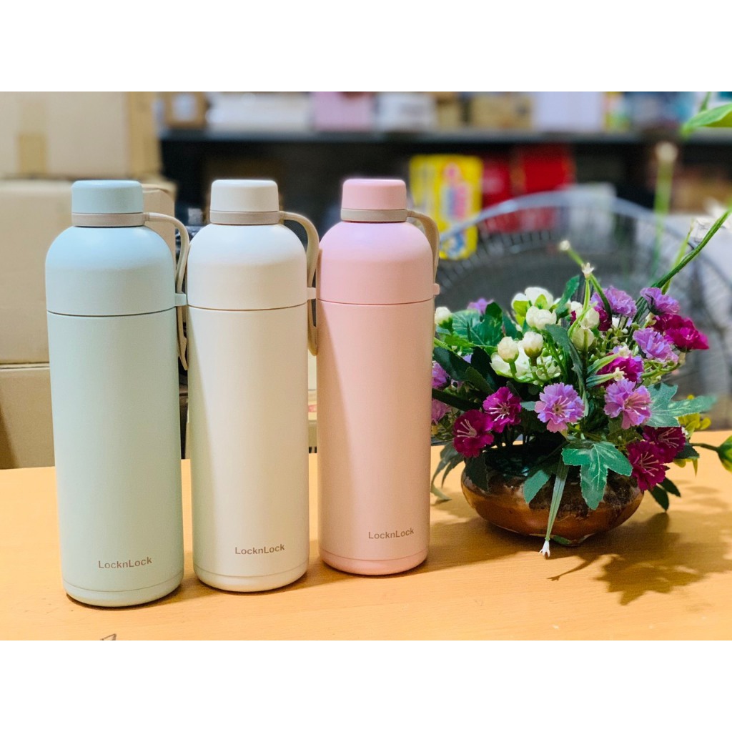 Bình giữ nhiệt Lock&Lock LHC4267 Belt Bottle 490ml - màu pastel trẻ trung  năng động , có quai xách mang đi | Shopee Việt Nam
